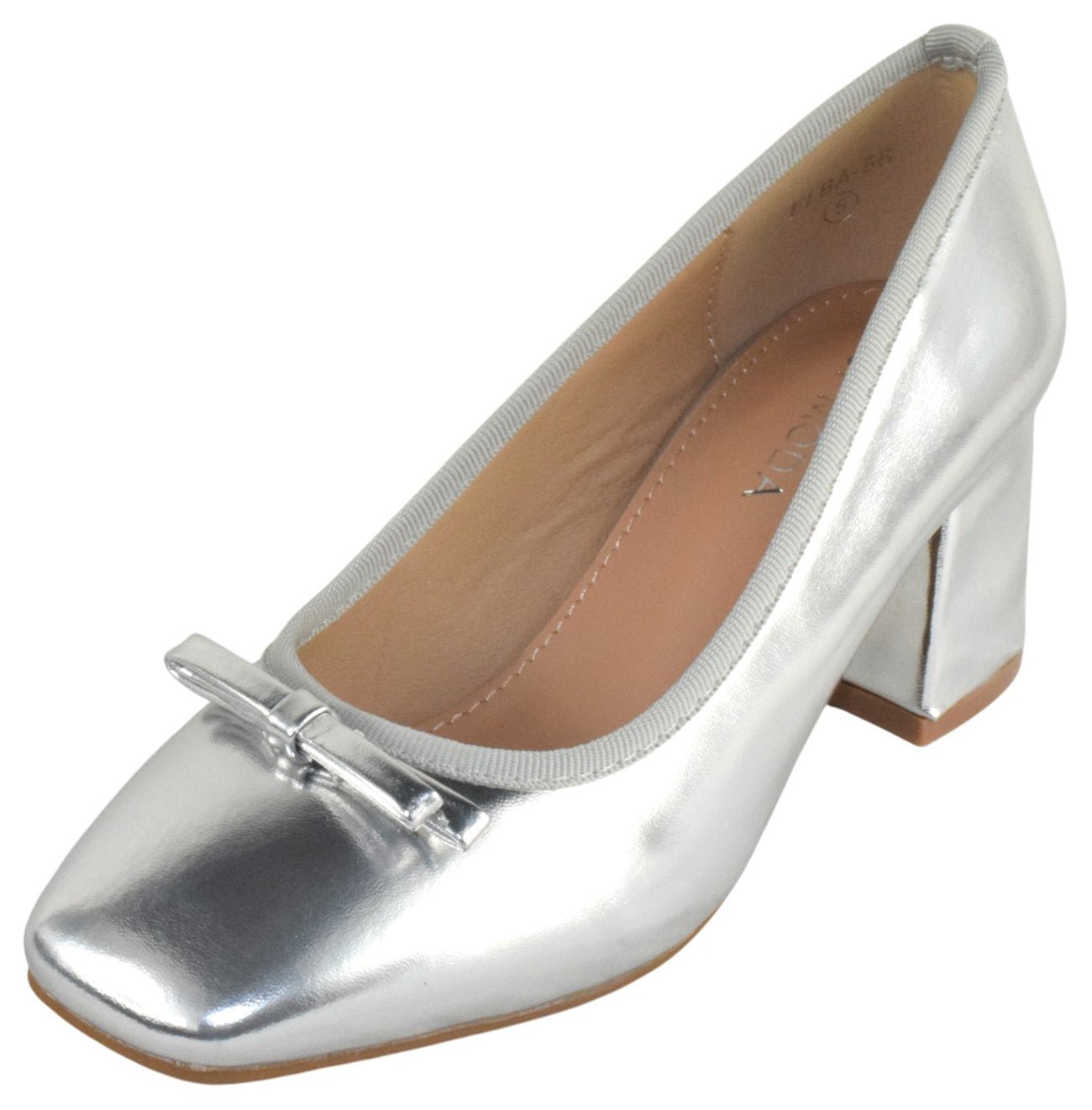 Silver Bow Top Heel - Rosette & Co
