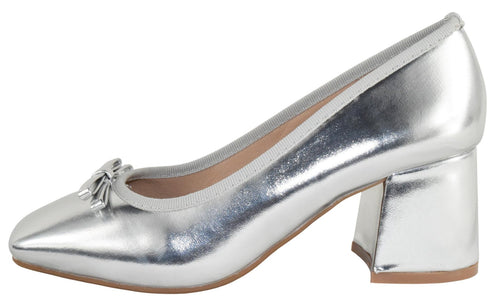 Silver Bow Top Heel - Rosette & Co