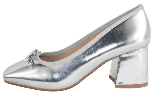 Silver Bow Top Heel - Rosette & Co