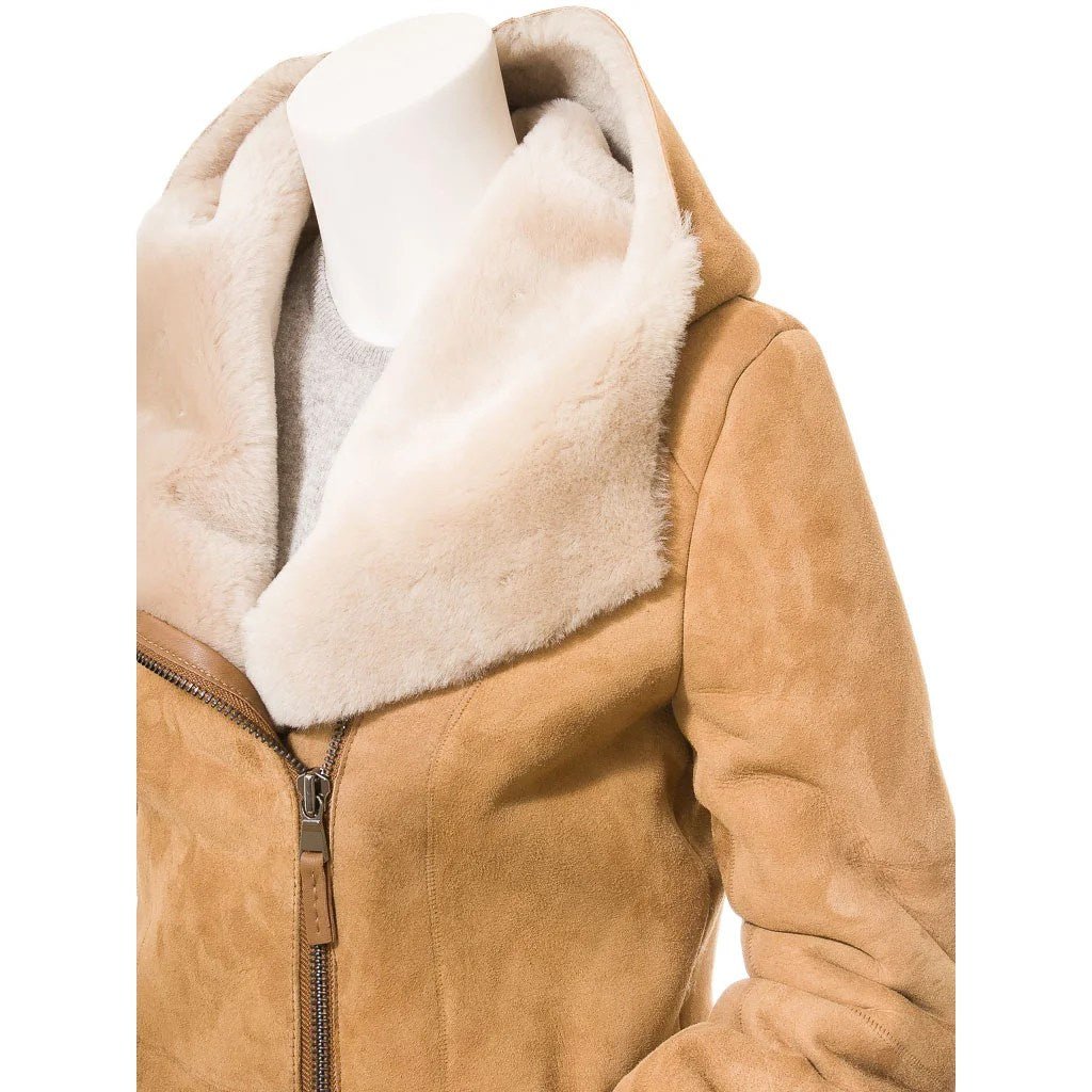 TAN SHEARLING PARKA COAT IRVING - Rosette & Co