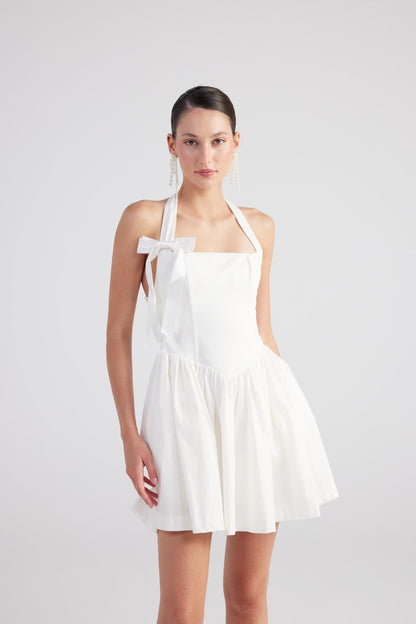 Teresa White Pleated Skirt Mini Dress - Rosette & Co