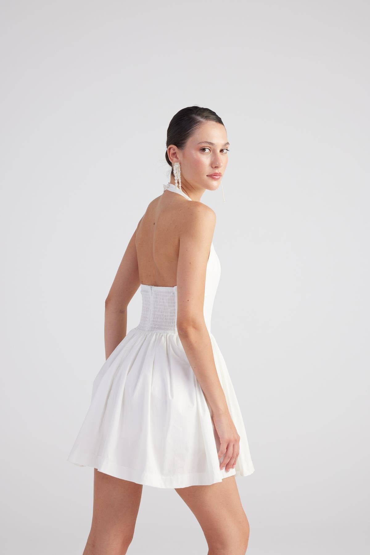Teresa White Pleated Skirt Mini Dress - Rosette & Co