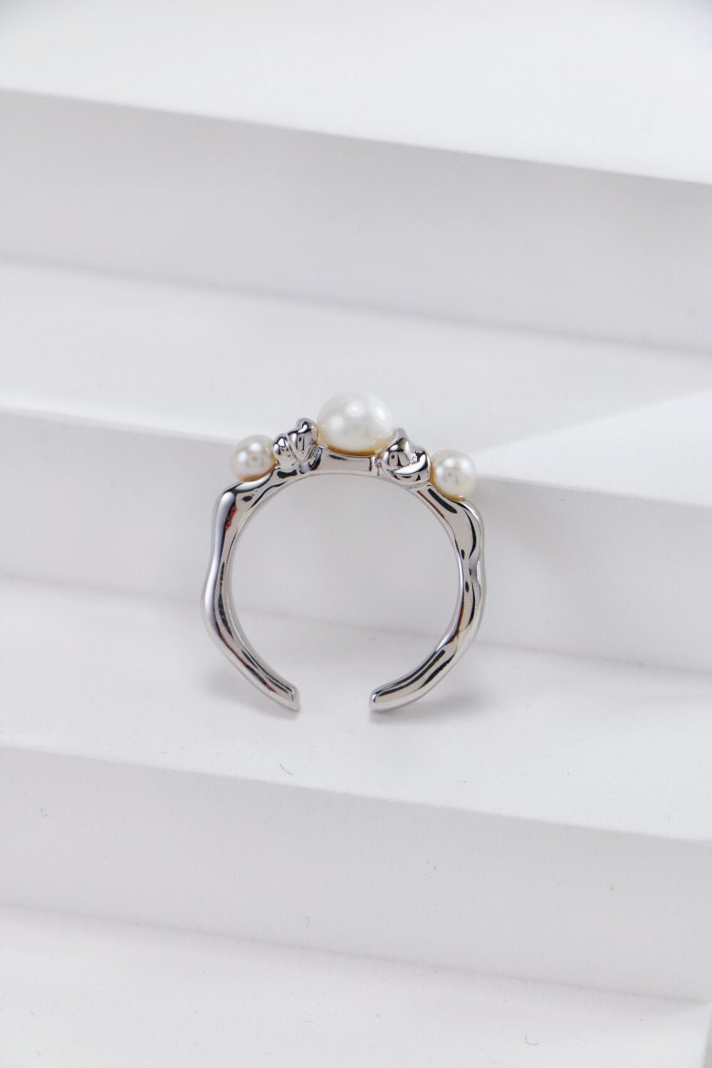 Three Pearls Open Ring - Rosette & Co