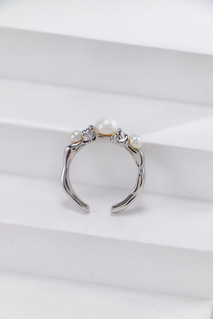 Three Pearls Open Ring - Rosette & Co