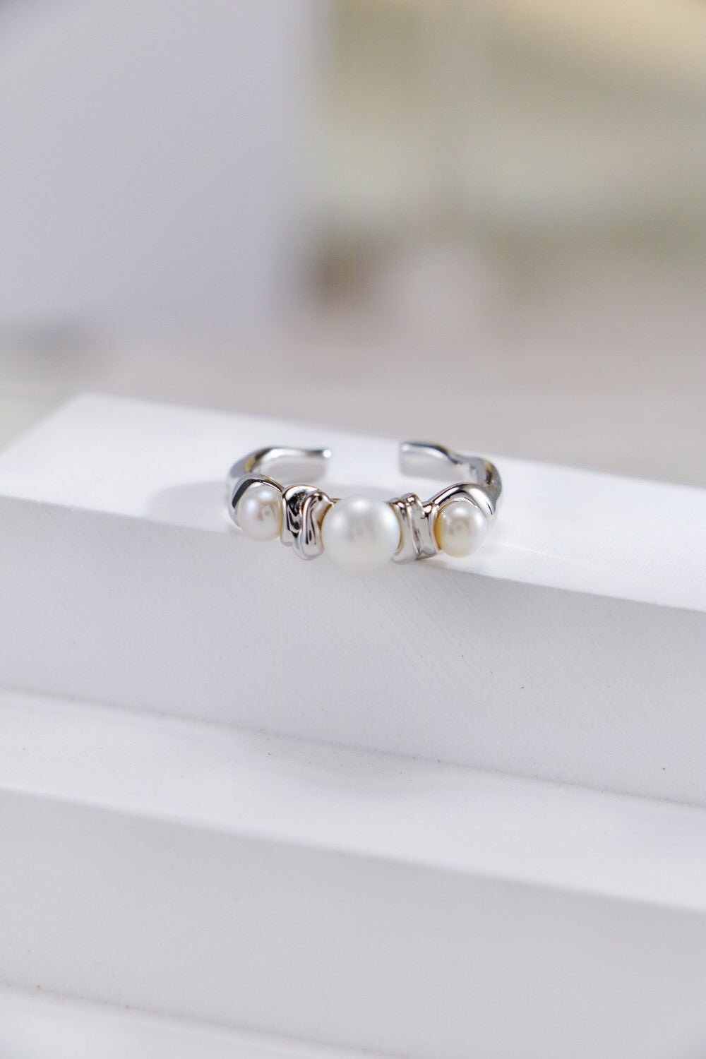 Three Pearls Open Ring - Rosette & Co