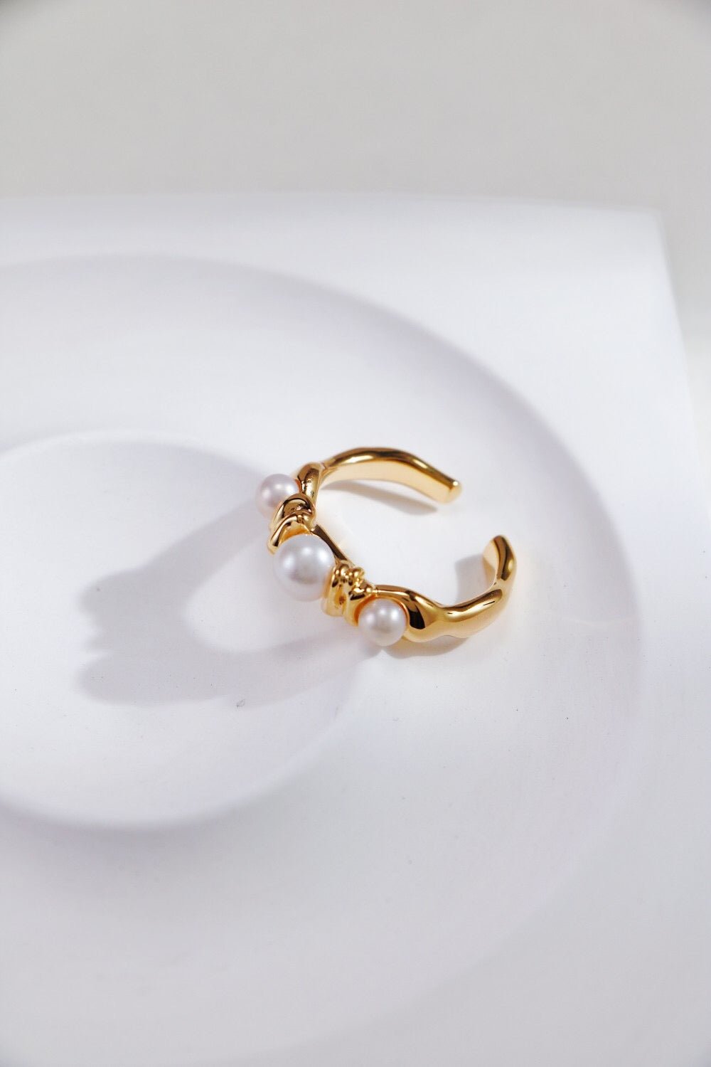 Three Pearls Open Ring - Rosette & Co