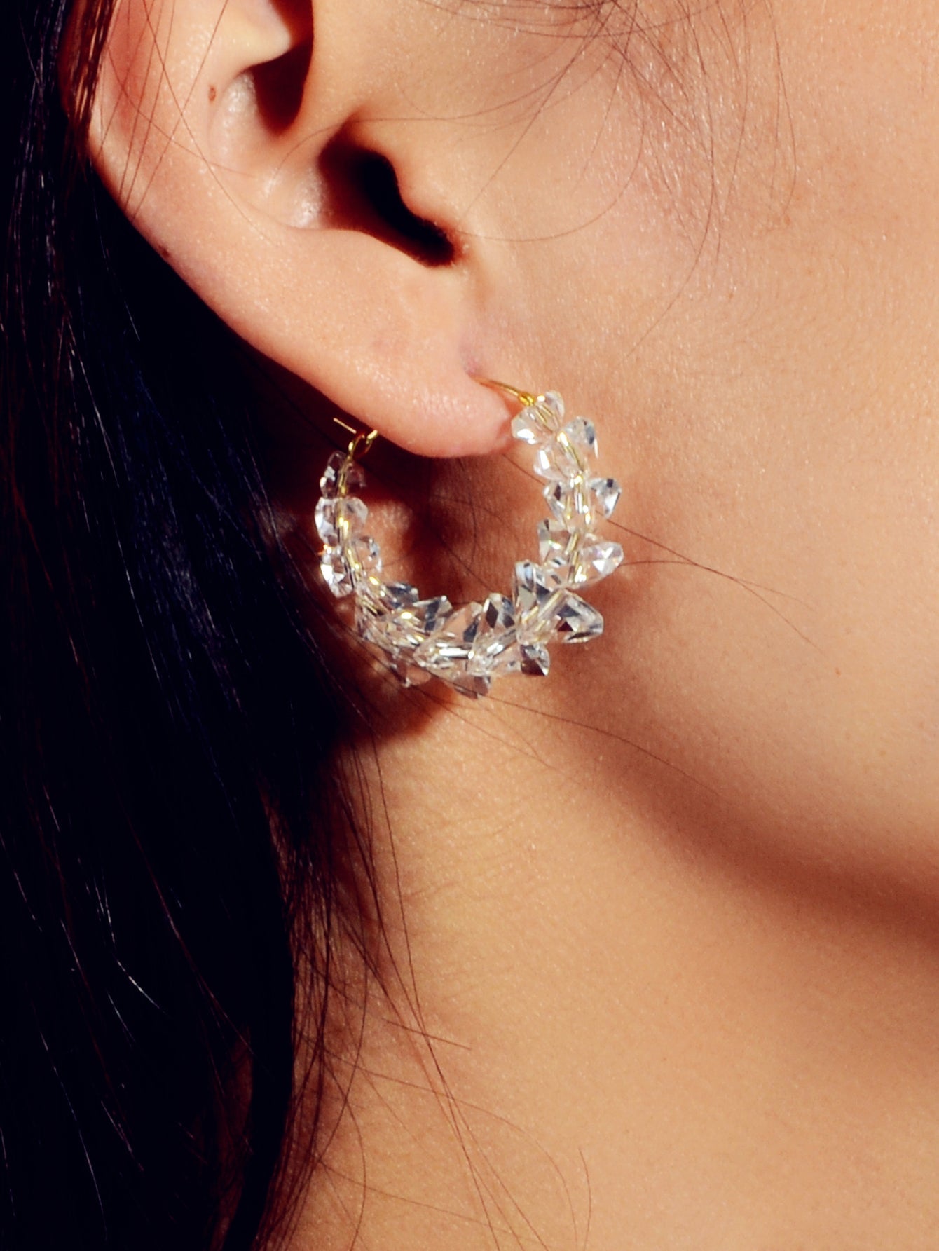 Transparent Acrylic Hoop Earrings - Rosette & Co