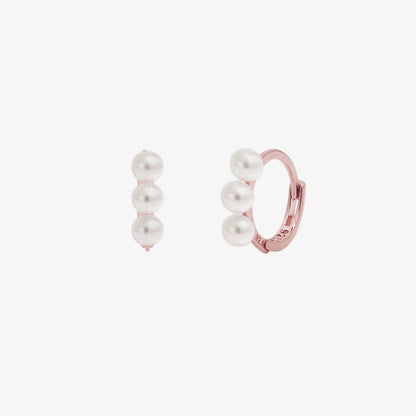 Triple Pearls Huggie Earring - Rosette & Co