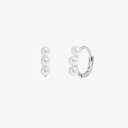Triple Pearls Huggie Earring - Rosette & Co