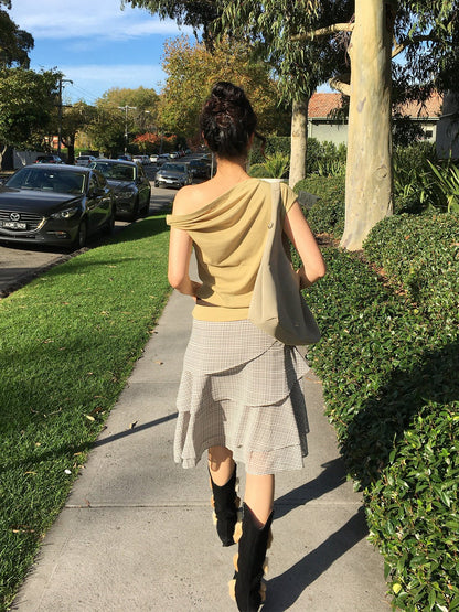 Twisted Asymmetrical Off-Shoulder Top - Rosette & Co
