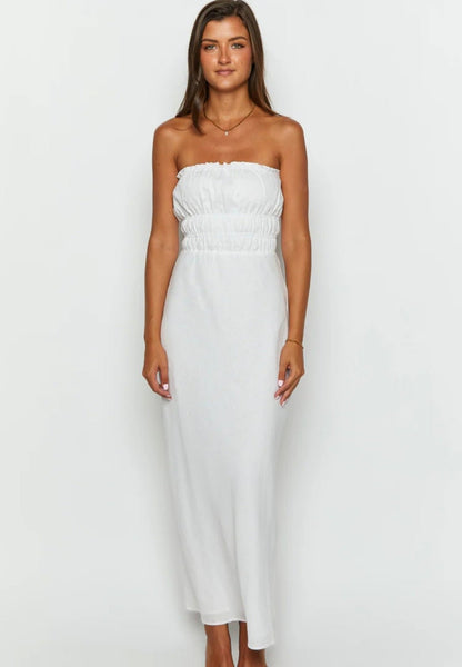 White Cotton Dress - Rosette & Co