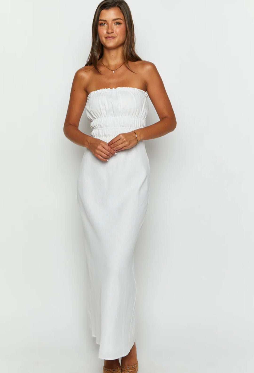 White Cotton Dress - Rosette & Co