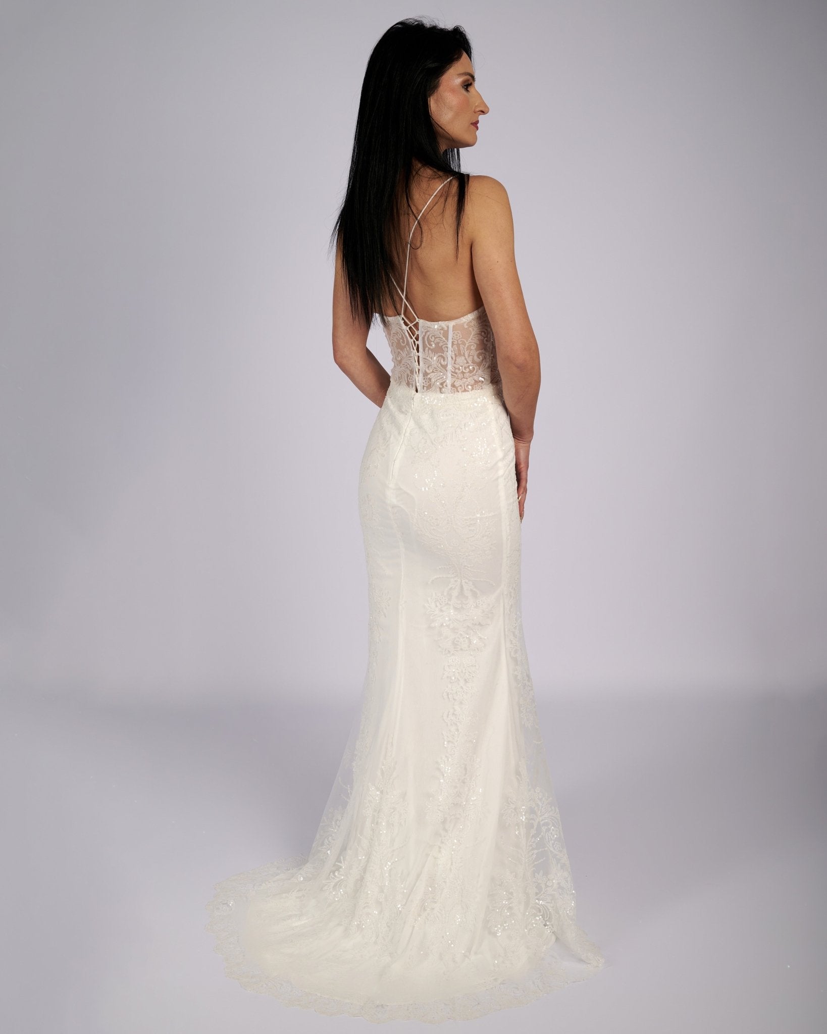 White Spaghetti Formal Dress - Rosette & Co