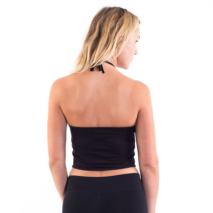 Women's Cropped Neck - Tie Halter Top - Rosette & Co